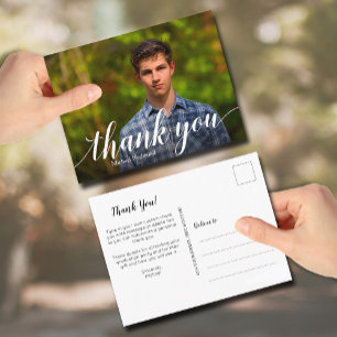 Enkel Photo Studenten White Script-Tack Vykort