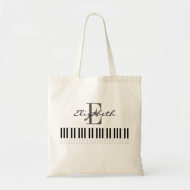 Enkel Piano Monogram-design Tygkasse (Framsidan)
