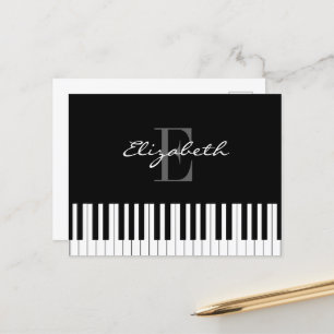 Enkel Piano Monogram-design Vykort
