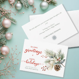 Enkel Pinecones Grenar Berries Business Julkort