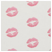 Enkel Pinkish Red Lip Skriv ut Fabric med Yard