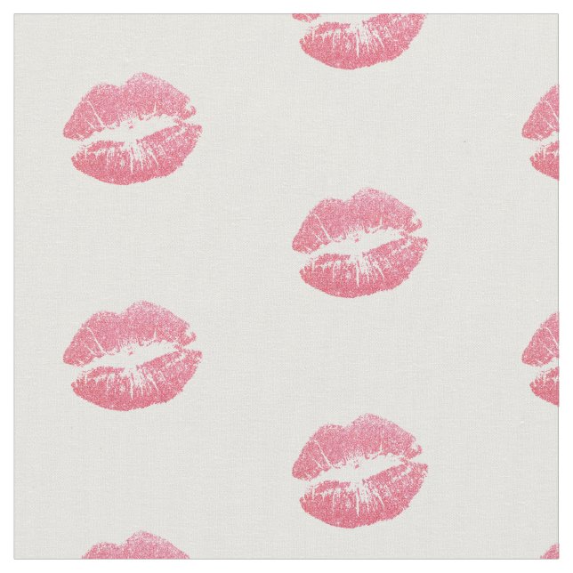 Enkel Pinkish Red Lip Skriv ut Fabric med Yard Tyg (Närbild)