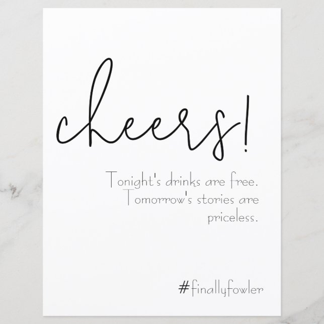 Enkel pittoresk skylt för öppen bar (Framsida)