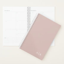 Enkel planner för monogram - pastellrosa