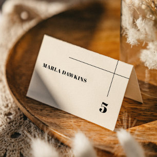 Enkel platskort för elegant och chic bröllop bordsnummer