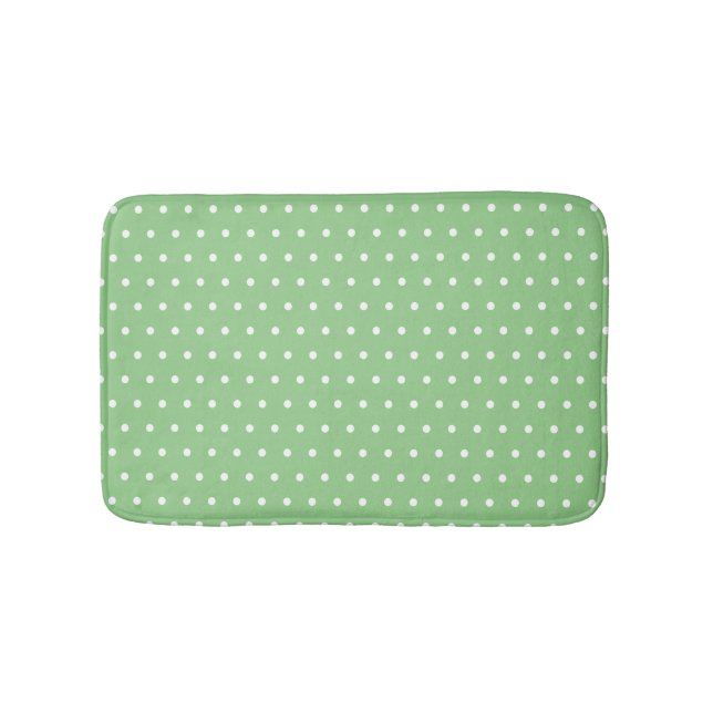 Enkel Polka dots Ljust grönt och vit Badrumsmatta (Framsidan)