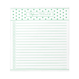 Enkel polka punkt Grönt en kolumn att göra checkli Anteckningsblock