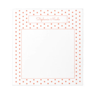 Enkel Polka-punktens Personlig Orange Thin Gräns Anteckningsblock