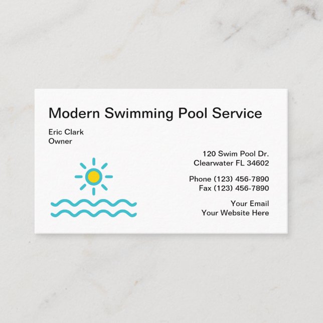 Enkel poolservice visitkort (Framsida)