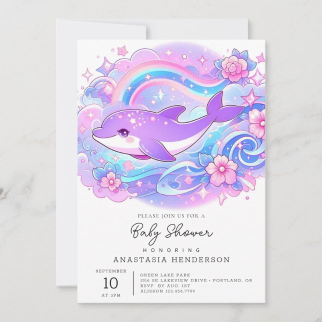 Enkel, positiv doppningsbar babyskare inbjudningar (Framsida)