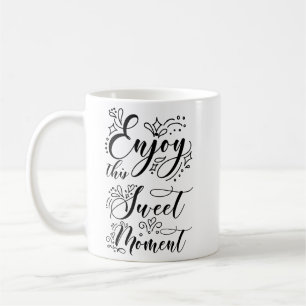Enkel positiv, snygg påminnelse, svart vitt kaffemugg