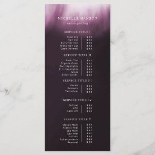 Enkel Pris lista över minimalistisk Abstrakt Rosa Meny