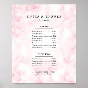 Enkel Pris meny Ro Guld Marble Poster