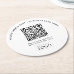 Enkel produktanpassad Logotyp QR-kod för marknadsf Underlägg Papper Rund<br><div class="desc">Lägg till märkesinformation i ditt företag med den här personligen papper underlägg. Den här designen innehåller en mall för din logotyp och QR-kod. Du kan använda den här anpassningsbarna underlägg för restauranger,  kafé,  pub,  banketter eller evenemang. Fler företagsförråd finns på min butik BaraBomStudio.</div>