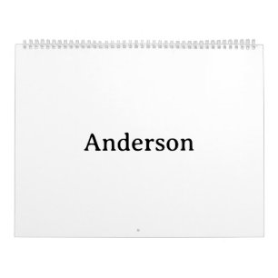 Enkel professionell 11"x14,25" 2 sidor stor vit kalender