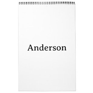 Enkel professionell 17" x 11" en sida medium svart kalender
