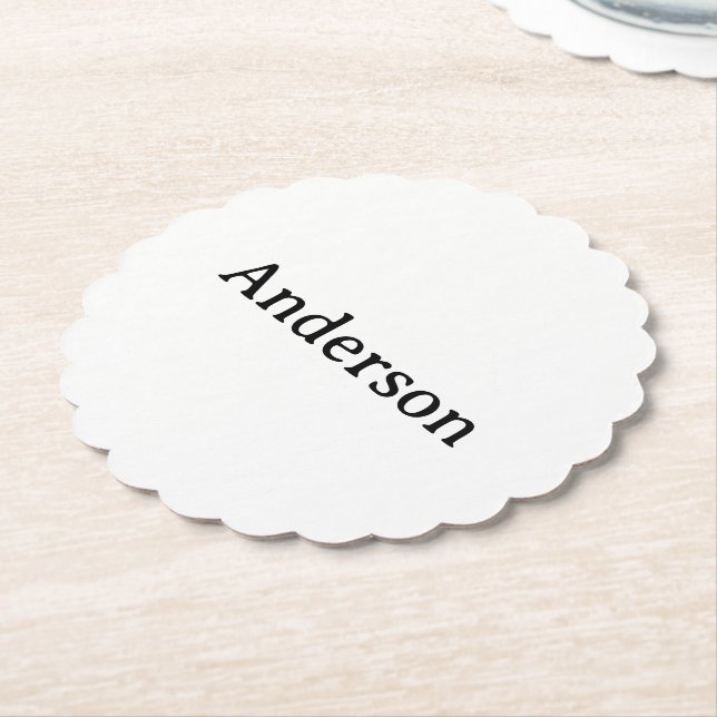 Enkel professionell affär 4" x 4" scalloped underlägg papper (Vinklad)