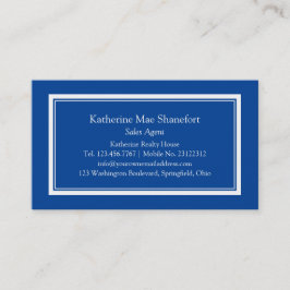 Enkel Professionell blå och vit Gräns Visitkort
