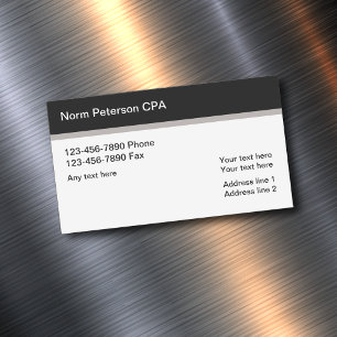 Enkel Professionell CPA Accountant Magnetiska Visitkort