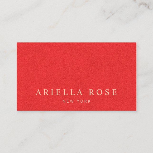 Enkel Professionell för Bright Red Minimal, Elegan Visitkort (Framsida)
