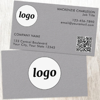 Enkel Professionell för Logotyp och text QR-kod Visitkort