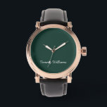 Enkel Professionell för minimalistisk Emerald Grön Armbandsur<br><div class="desc">Dessa enkla,  minimalistiska texter kan vara personlig att inkludera ett namn eller valfri text. Om du inte vill ha någon text och bara vill ha en tom text kan du helt enkelt ta bort texten.</div>