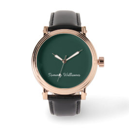 Enkel Professionell för minimalistisk Emerald Grön Armbandsur