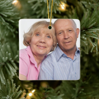 Enkel professionell foto keramisk fyrkant julgransprydnad keramik
