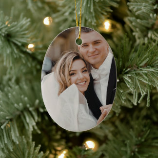 Enkel professionell foto keramisk oval julgransprydnad keramik