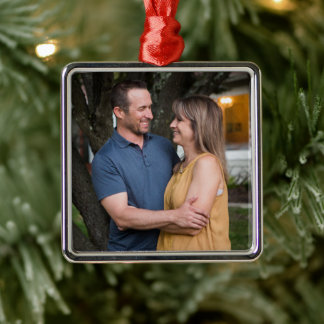 Enkel professionell foto Premium Square Julgransprydnad Metall