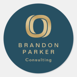 Enkel Professionell Guld-Logotyp på marinflottan Runt Klistermärke