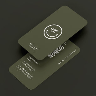Enkel Professionell i Logotyp Mörk grönt armé Mode Visitkort