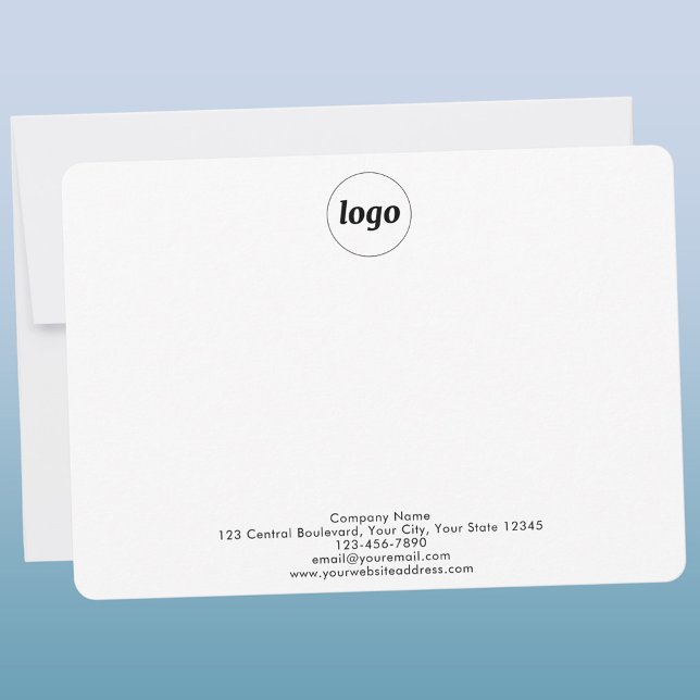 Enkel professionell logotyp anteckningskort (Simple logo with custom text business branding promotional notecard stationery)