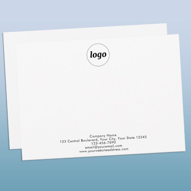 Enkel professionell logotyp anteckningskort (Logo custom text promotional business notecard)