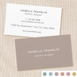 Enkel Professionell med Chic minimalistisk Taupe B Visitkort