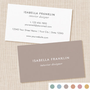 Enkel Professionell med Chic minimalistisk Taupe B Visitkort