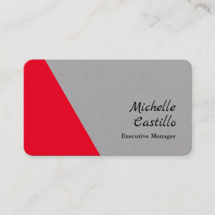 Enkel Professionell, minimalistisk Grått Red Visitkort