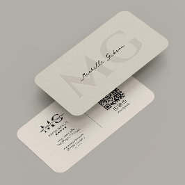 Enkel Professionell, minimalt Monogram Sand Initia Visitkort