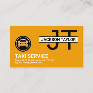 Enkel Professionell Monogram Gult Taxi Cab Visitkort