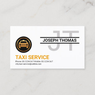 Enkel Professionell Monogram Gult Taxi Visitkort