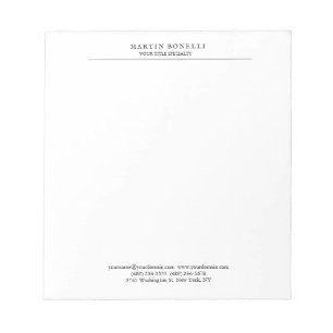 Enkel professionell svart-vit minimalistisk anteckningsblock