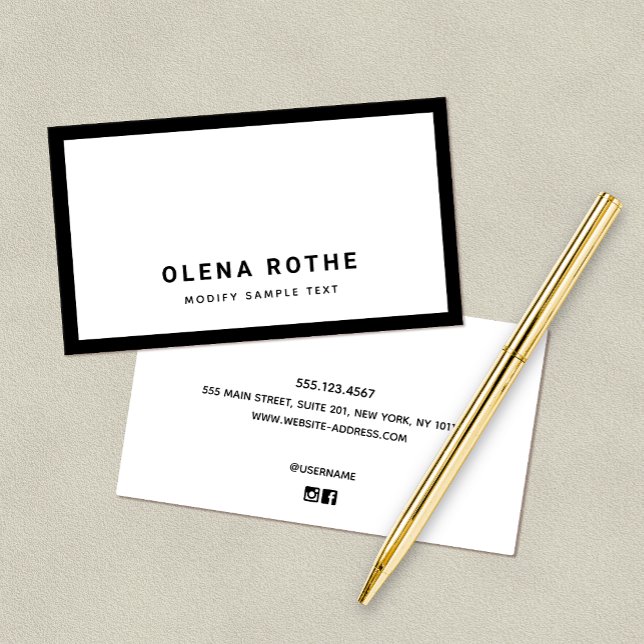 Enkel Professionell Svarta Gräns Vita Gräns (Skapare uppladdad)