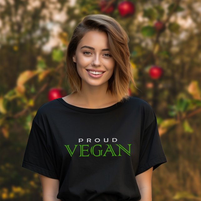 Enkel Proud Vegan, Grönt Plant-based T Shirt (Skapare uppladdad)