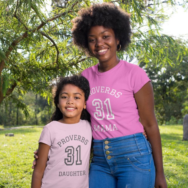 Enkel PROVERBS 31 MAMMA Christian Mor Dotter T Shirt (Skapare uppladdad)