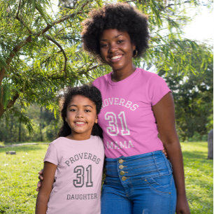 Enkel PROVERBS 31 MAMMA Christian Mor Dotter T Shirt