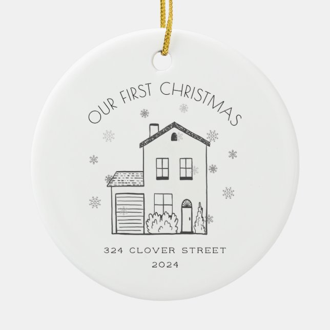 Enkel prydnadsartikel för den nya Helgdag i julkla Julgransprydnad Keramik (Framsidan)