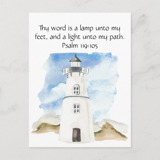 Enkel Psaltar vattenfärg blå himmel fyr Vykort (Framsida)