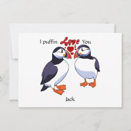 Enkel Puffin kärlek för speciella valentines day Julkort