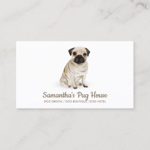 Enkel Pugs Hund Sittande Visitkort