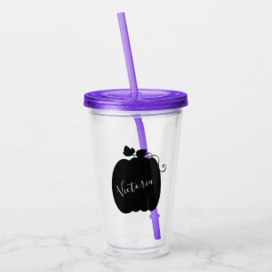 Enkel pumpafältsnamn monogram skript take away mugg